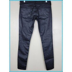 RICH & Skinny Women's Jeans Size 24 Blue Straight Leg Coated Wash